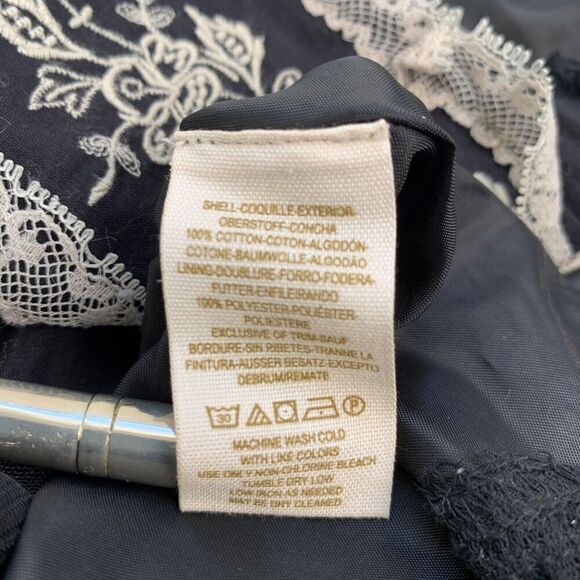 Free People Ruffle Lace Tiered Mini Dress 0 XS Black Dark Romantic Whimsygoth - Picture 9 of 12